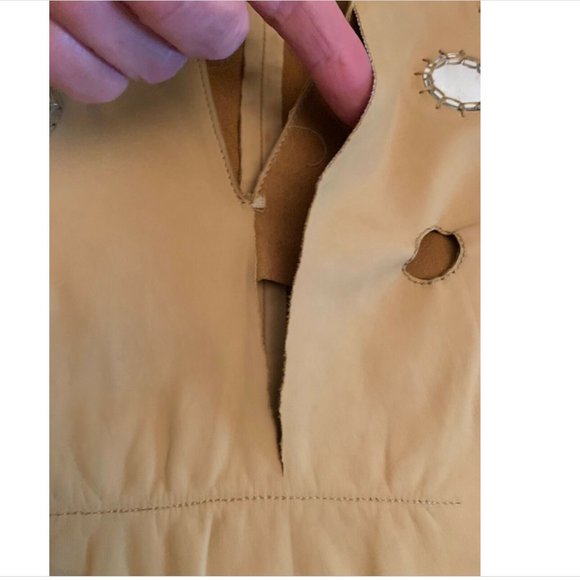 PRADA NAPPA LEATHER CROP TOP BLOUSE EU SIZE 42 *RIPPED* FITS LIKE A US Size 4 - Picture 6 of 13